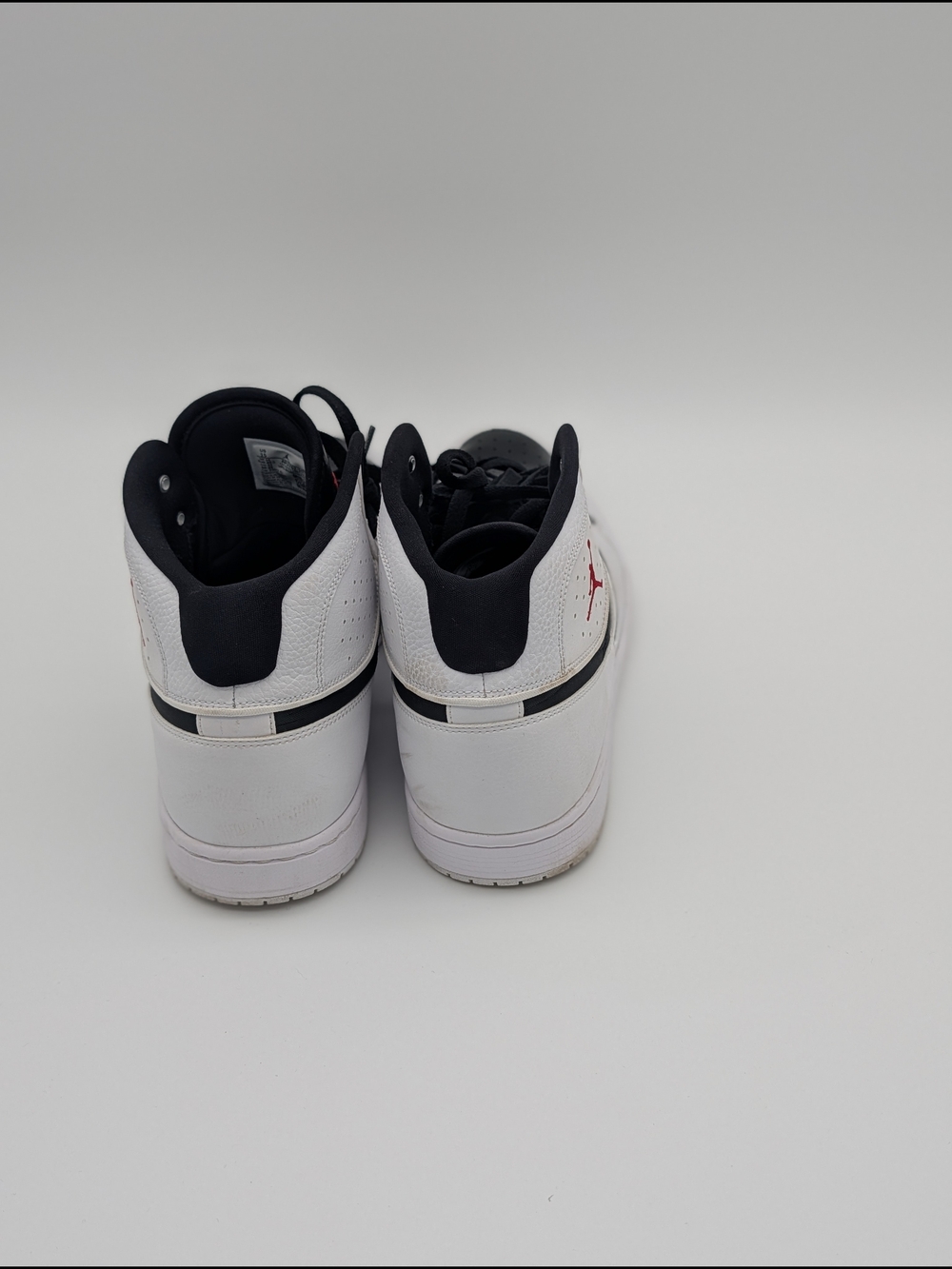 Air Jordan Style High-Top Men's Sneakers - White Black Red - Picture 3 of 5